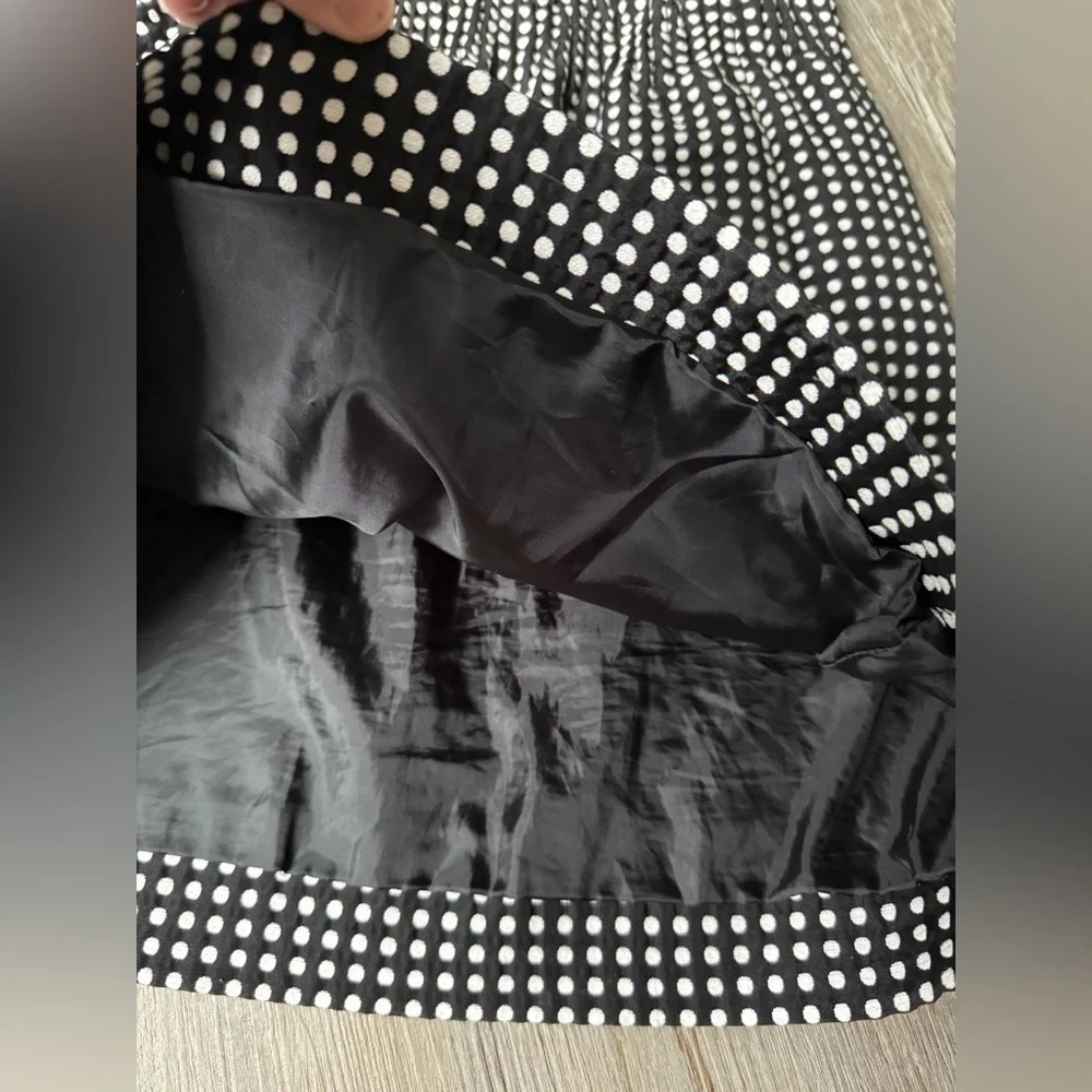 J.Crew Jacquard Black White Polka Dot Funky Mini Skirt Pencil Size 4 Stretchy